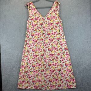 TEX Floral Dress Large Cottagecore Coastal Beachy Resortwear Summer Cruise Midi